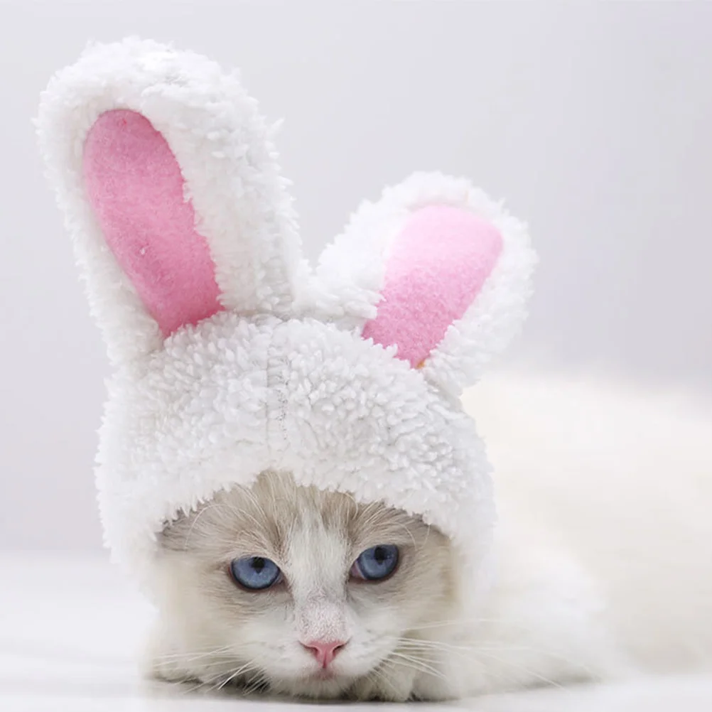 

Cute Bunny Ear Hat Adjustable Pet Rabbit Headgear for Halloween Parties Easter Soft Comfortable Pet Headwear Hat for Rabbit