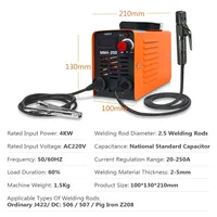 Mini 250A MMA Arc Welder Inverter Welding Machine 110V 220V Portable Iron Electric Welding Equipment Car Repairing Tools