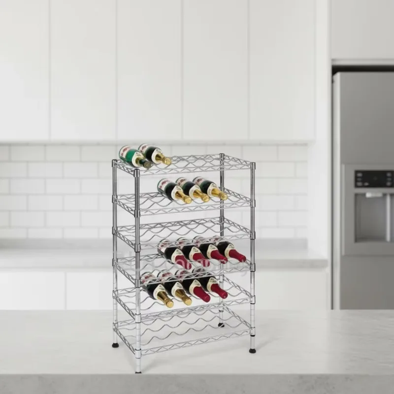 Modern steel wine rack vertical display stand