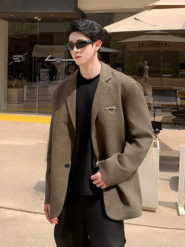 

Casual Men's Suit Jacket Cool Handsome Teenage Cleanfit Top Standard Business Style Long Sleeve Polyester Fiber Regular Thick...