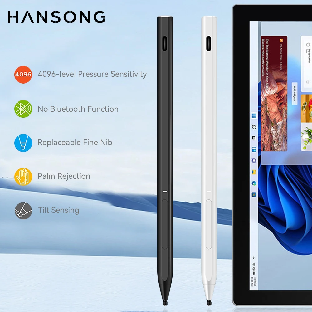 

for Microsoft Surface Pen for Surface Pro X 9 8 7 6 5 4 3 Book 2 3 Laptop 2 3 Go 2 for MPP2.0 Protocol Palm Rejection Stylus Pen