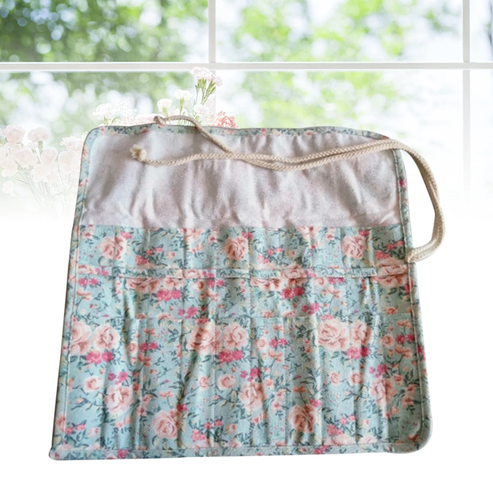 

20 Slots Painting Brush Curtain Canvas Edge Storage Bag Pencil Wrap Case Holder