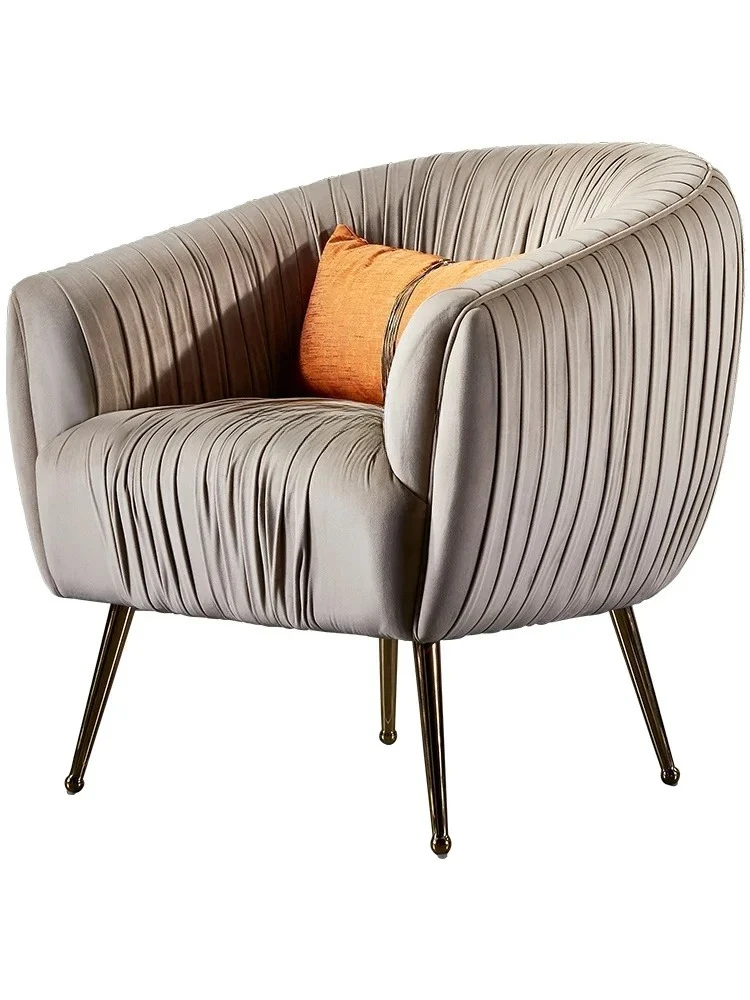 

A15 Italian Sofa Chair Fabric Stainless Steel Minimalist Leisure Chair Modern Armchair