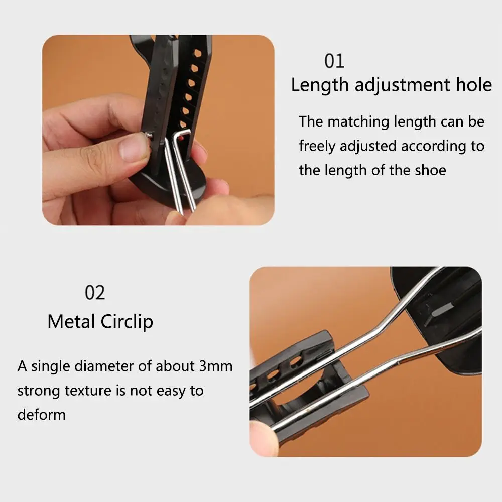 Barella per scarpe in plastica regolabile da 1/2 paia, portatile, per evitare la piega, supporto a forma di scarpa, molla di tensione, bobina traspirante