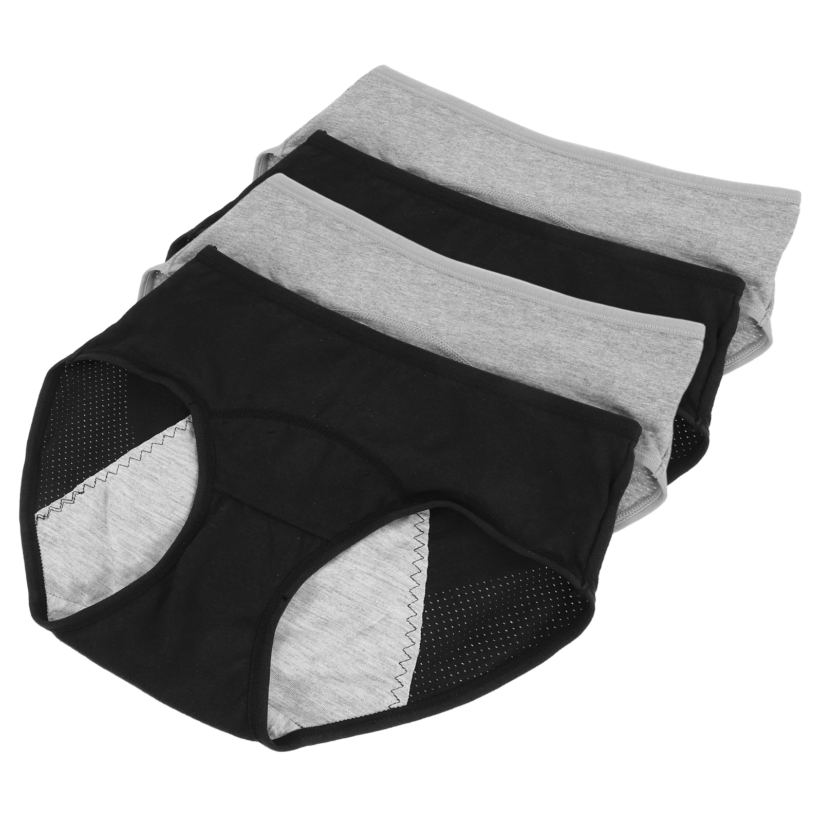 

4Pcs Women Period Underwear Heavy Flow LeakProof Cotton Midrise MSize Ladies Intimate Apparel Menstrual Panties