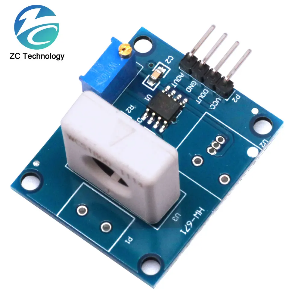 DC 5V WCS1800 Hall Current Detection Sensor Module 35A Precise With Short Circuit Overcurrent Signal Lamp A/D conversion