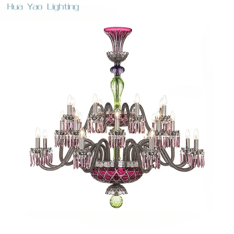 St Louis Big Crystal Chandelier Lighting For Foyer Living Room Gold Hanging Lamp For Hall Lobby Staircase Hanging Light 24 Head