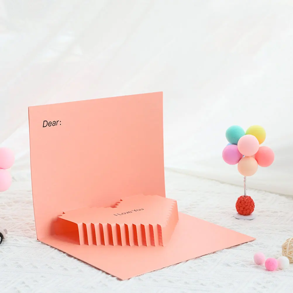 

2Pcs Valentine's Day 3D Heart Greeting Cards Unique Design Festive Holiday Gift Message Cards Valentine Greeting Card