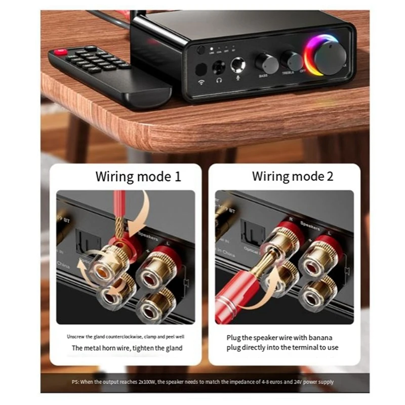 New M19 BT Mini Amplifier Stereo Bluetooth 5.3 Home Power Amplifier 200W Dual-Channel Audio Power Amplifier EU-PLUG