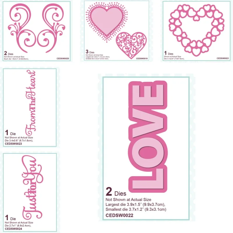 Geometric Hearts Background Metal Cutting Dies Slimline Essentials Scrap Booking Card Stencil Cut Die for DIY Handmade Card 2026