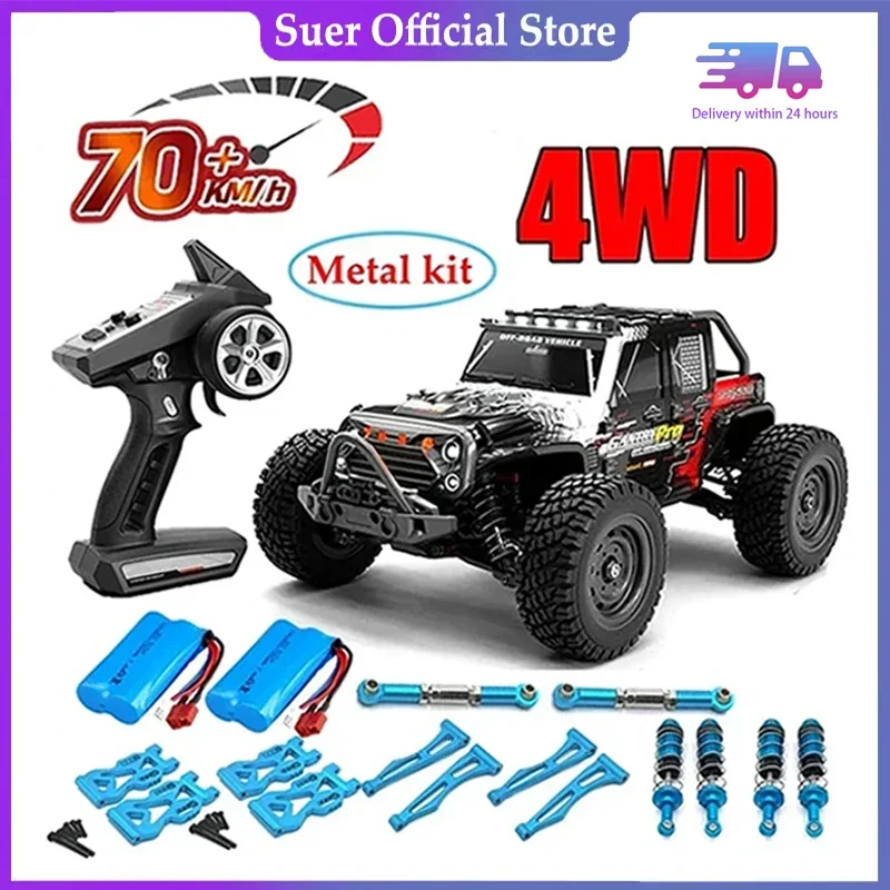 Samochody Rc 16103Pro 50 km/h lub 70 km/h z bezszczotkowym moterem LED 1/16 4WD Off Road 4x4 szybki dryf Monster Truck zabawki dla dzieci prezent