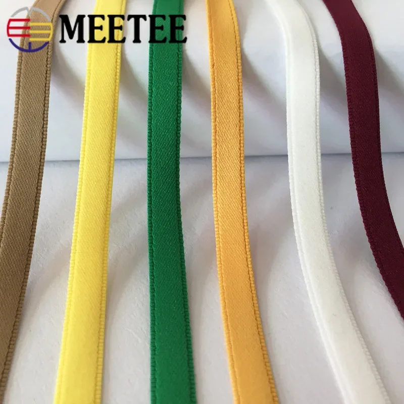 Meetee 21Meters 10mm 3/8\'\' Solid Color Jacquard Webbing Trim for Apparel Strap Nylon Lace Ribbon DIY Clothing Sewing Accessories