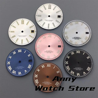 29mm NH35 Sunburst Watch Dial White Pearl Pink Blue Brown With Roman Index Fit NH35A Movement 3 o 'clock date window Watch Parts