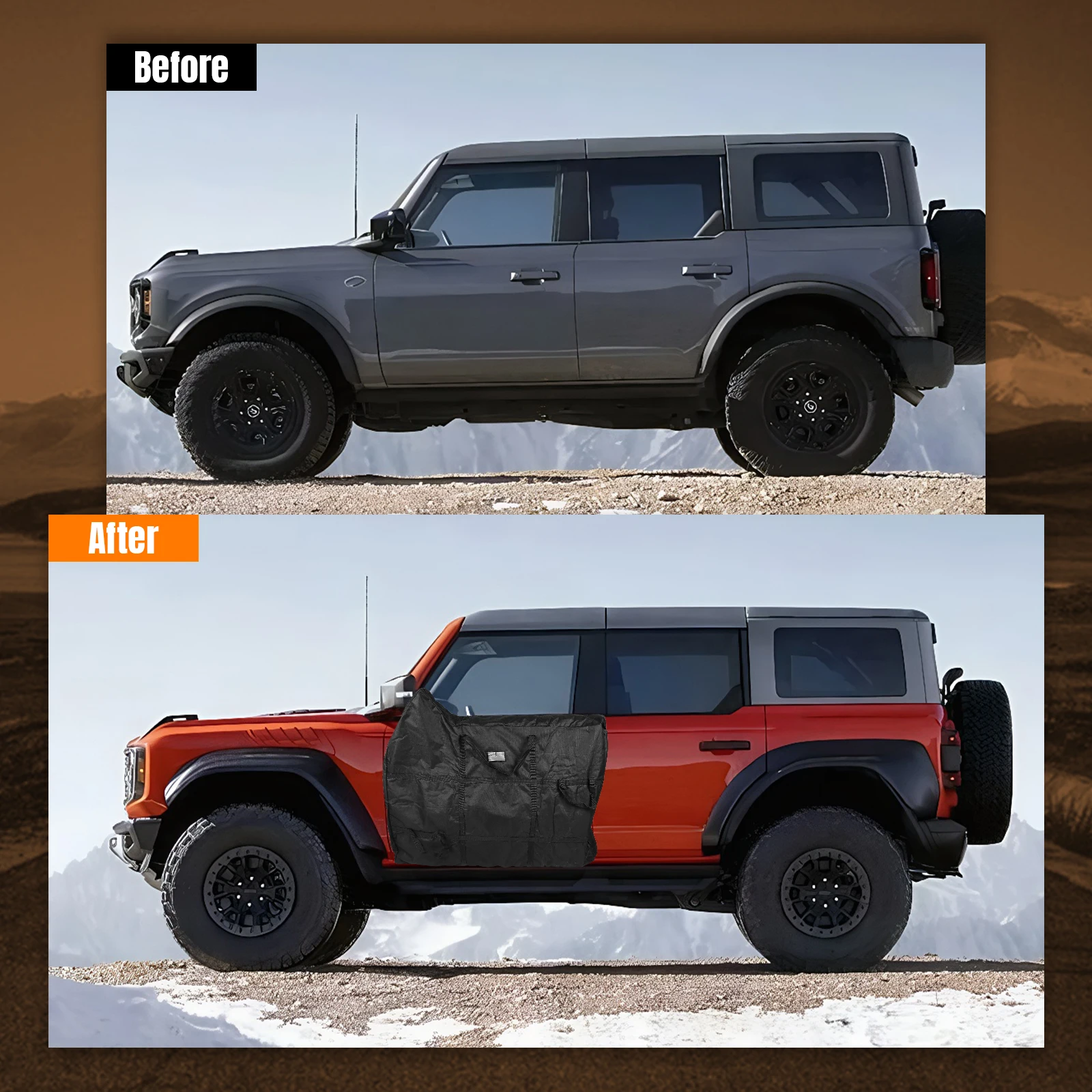 

4pcs Door Storage Bag Front Rear Door Storage Bags Organizer Doors Protection Storage Bag Fit for Ford Bronco 4-Door 2021-2025