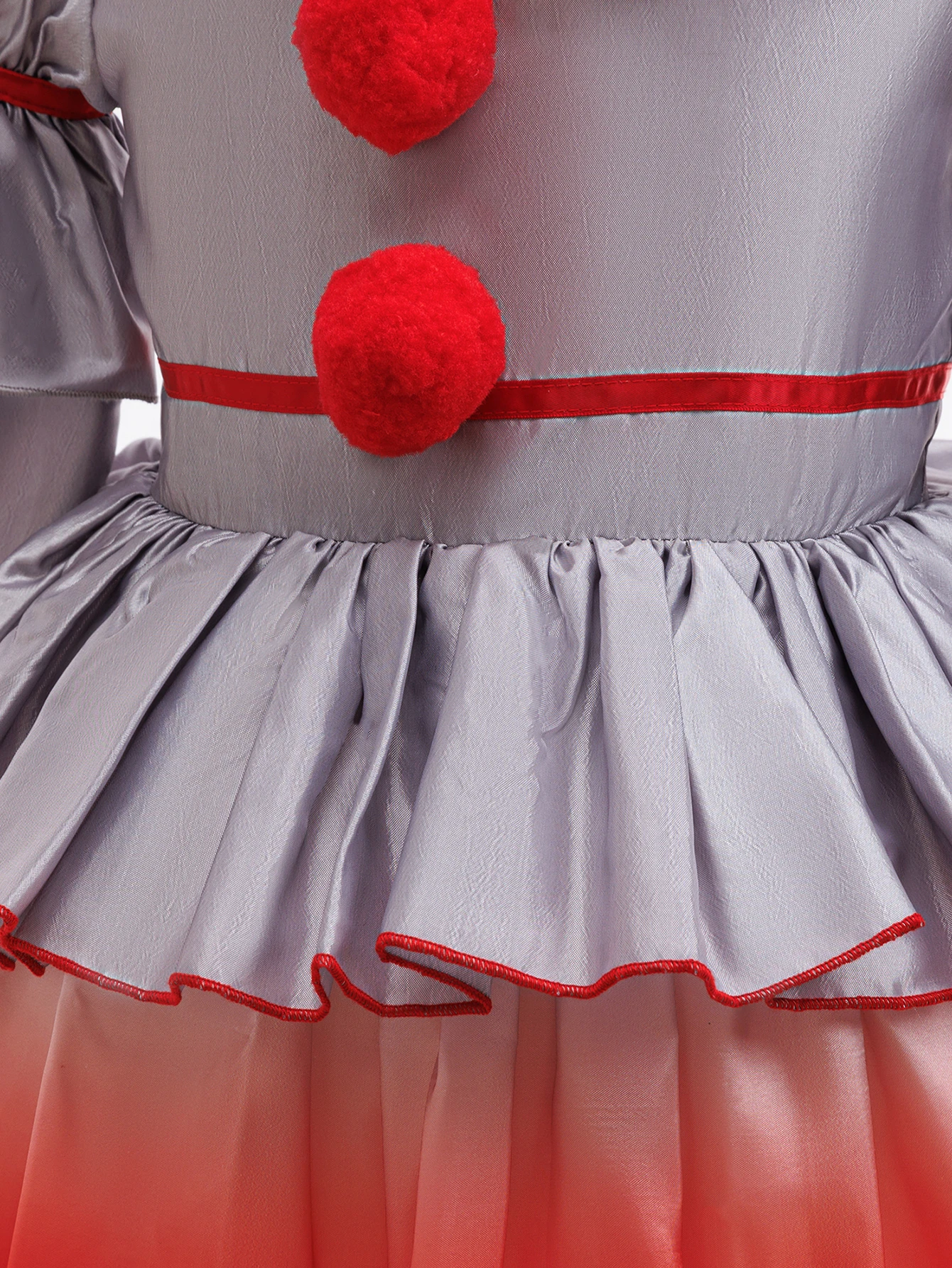 Halloween Costume For Kids Gray Girls Joker Dress Kids Cosplay Scary Clown Costume Carnival Masquerade Party Dress Up 3-12Y