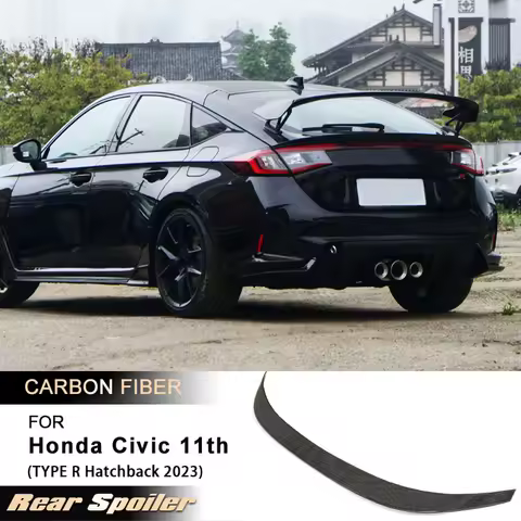 Car Rear Trunk Spoiler Wings for Honda Civic 11th TYPE R Hatchback 2023 Rear Spoiler Wing Lip Body Kit Full Carbon Fiber FRP