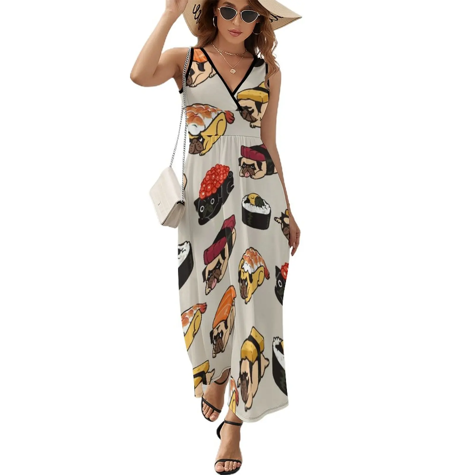 

Sushi Pug Sleeveless Dress clothing women summer 2024 long sleeve dress