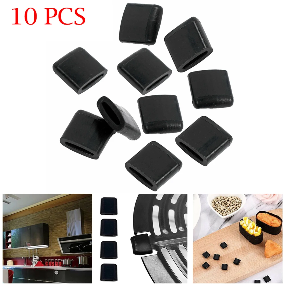 Air Fryer Rubber Bumpers Black Air Fryer Tray Rubber Replace Parts Scratch Protection Cover Kitchen Cooking Accessories