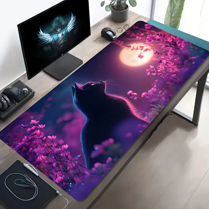 Extended Desk Mat Mouse Pad Large Desk Mat Soft Cloth Surface Natural Rubber Base for Computer PC Laptop Keyboard Work Desk Pad