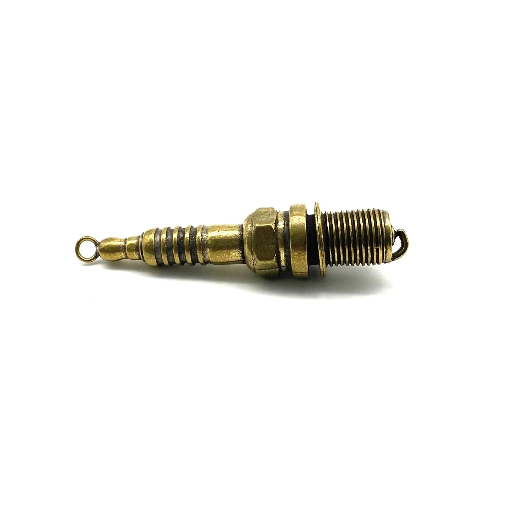 Brass Spark Plug Key Chain, decoração pingente, fazer jóias