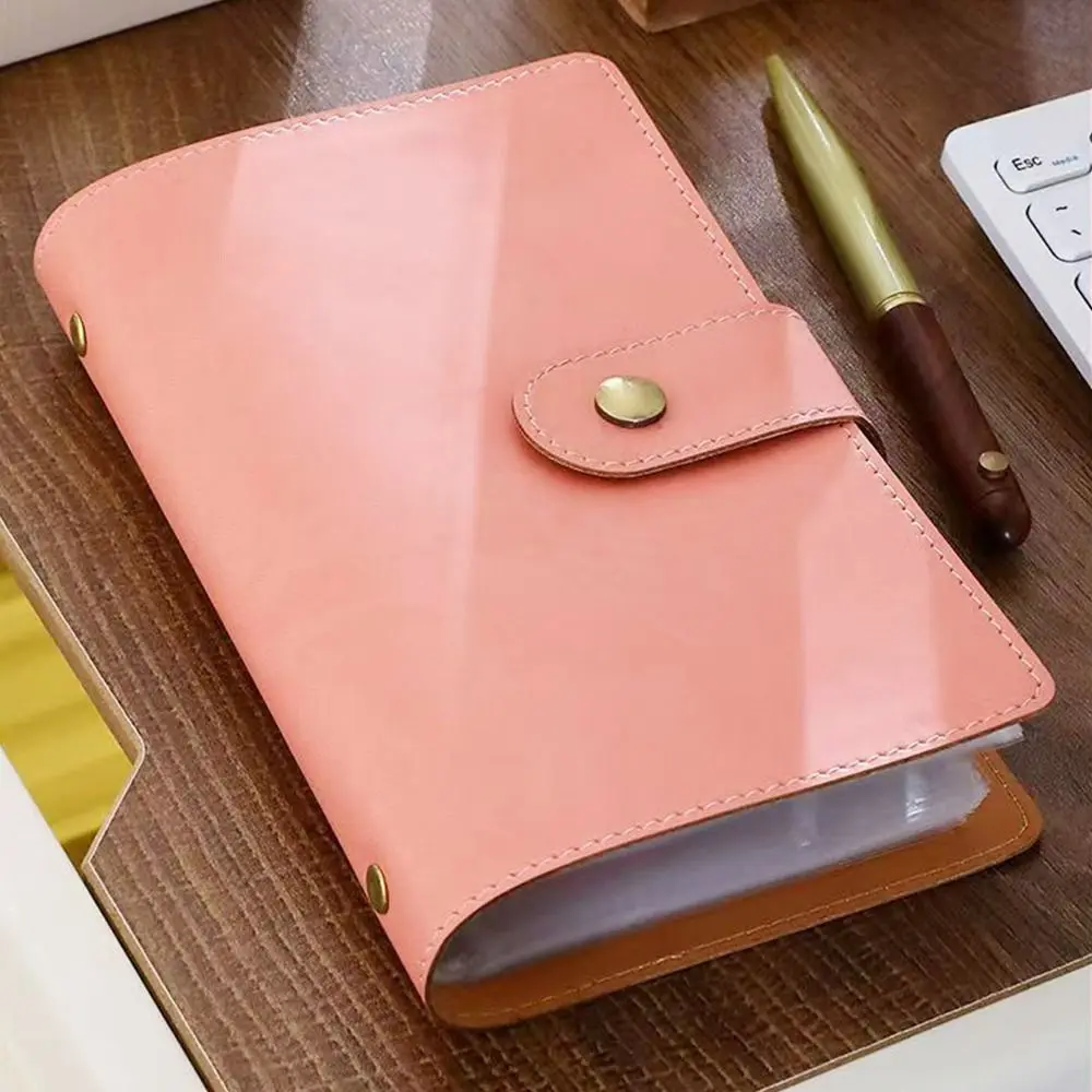 Save Money 100 Envelopes Money Saving Challeng Large Capacity PU Mini Binder Savings Challenge Waterproof Reusable Budget Binder