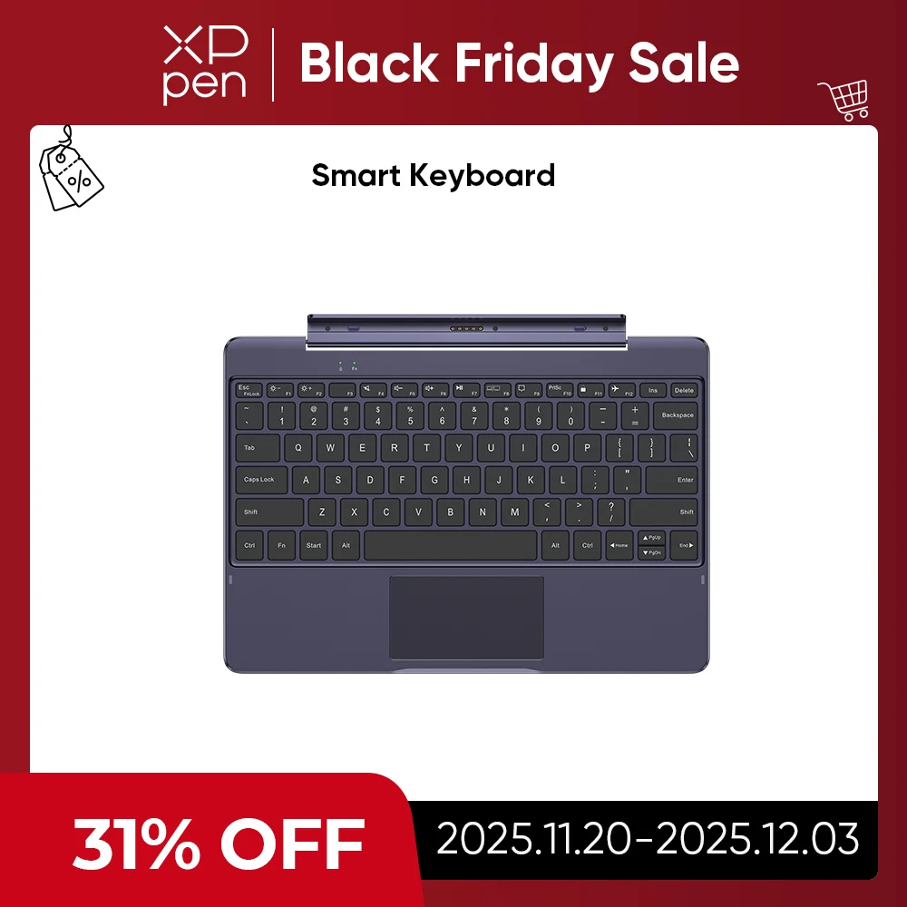 

XPPen Smart Keyboard 0 to 175 Degrees Flexible Angle for Magic Drawing Pad Quick Connection No Bluetooth Free of Charging