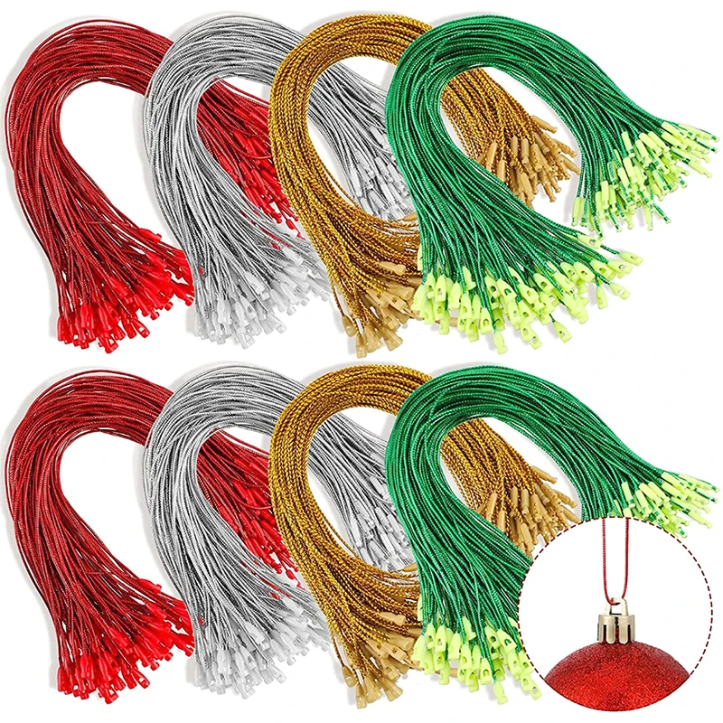 100pcs 20cm Gold Silver Rope Fiber Threads Gift Packaging String Home Decor Ball Hanging Rope DIY Tag Line Label Lanyard