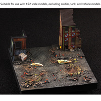 1/72 WW2 European Street Scene Ruins Platform Model (excluding tank and soldier models) Colored Finished Model