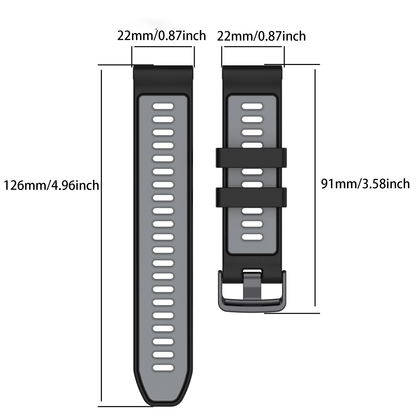 Etui 2 w 1 + pasek kompatybilny z Garmin 965, miękki silikonowy futerał ochronny z paskiem z regulowanym paskiem — zdjęcie 7