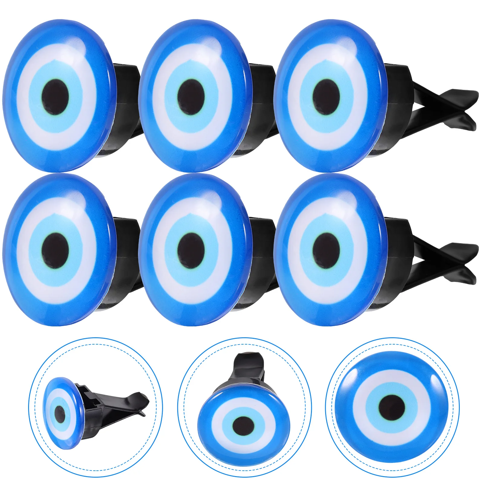 

6 Pcs Car Air Outlet Perfume Decorative Clip Automotive Clips Decorations Interior Freshener Evil Eye for Glass Fragrance Vent
