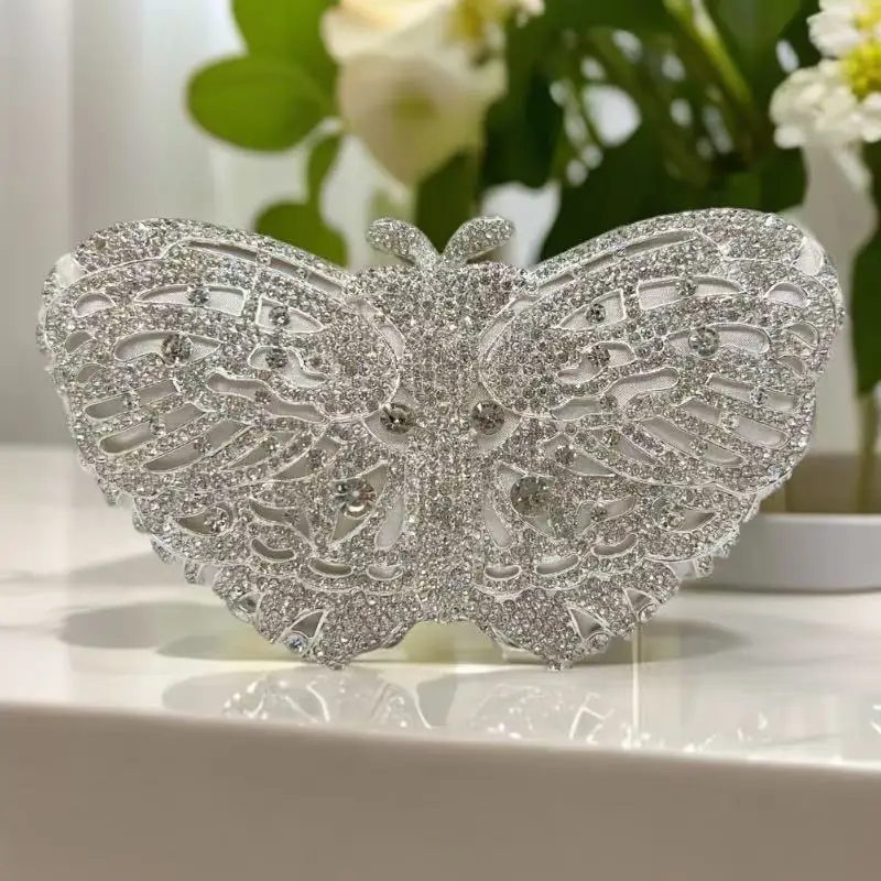

Exquisite Small and Beautiful Little butterfly Shape Women's Clutch Luxury Diamond Crystal Bag Design Diamond Bag Evening Bag