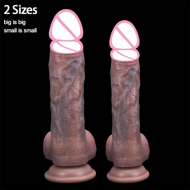 Liquid Silicone Dildo Realistic Soft Penis With Suction Cup Phallus For Women Men Sex Toys Real Dick Fake Testicles Rubber Cock