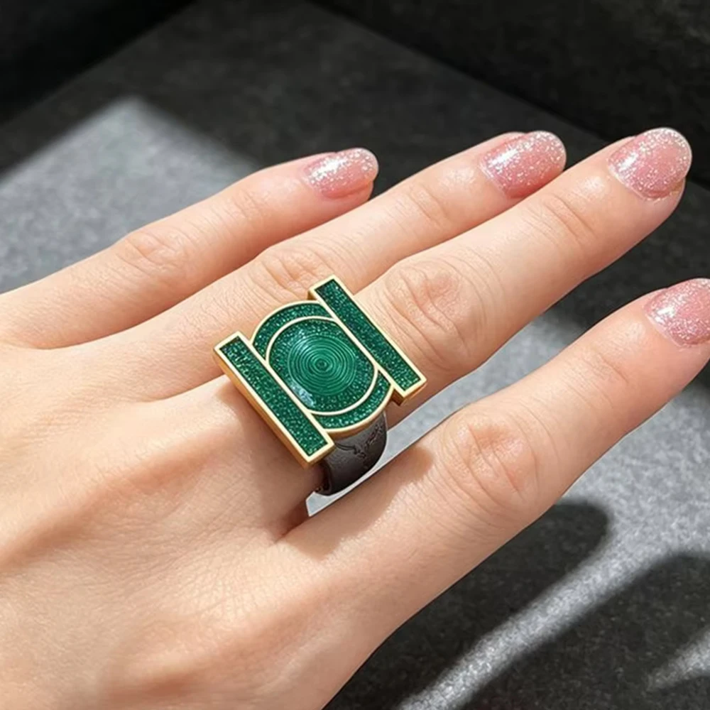 Superhero John Stewart Cosplay Ring Hal Jordan Unisex Punk Trendy Personality Finger Rings Jewelry Accessories Prop
