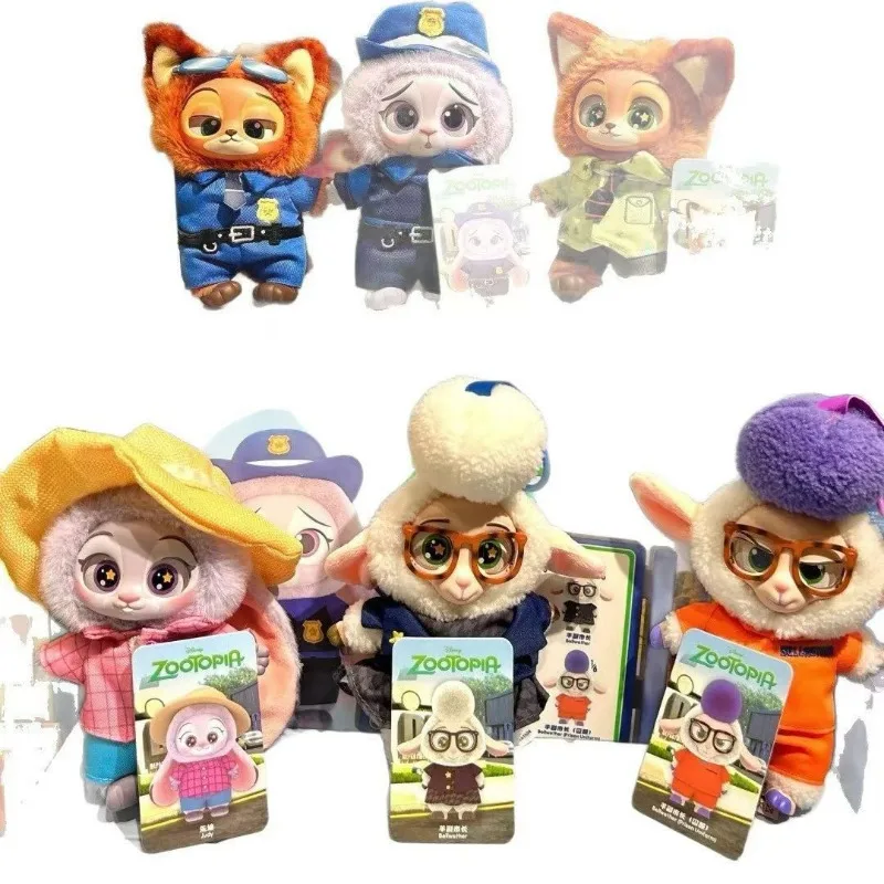 Zootopia Judy Hopps Nick Wilde serie caja ciega llavero de felpa accesorios de juguete lindos muñecos de peluche de animales