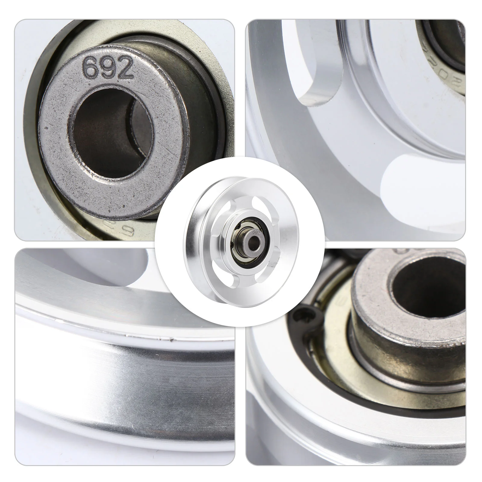 Belt Aluminum Pulley Accessories Fitness Wheel Gym Silver Cable Wheels for Work