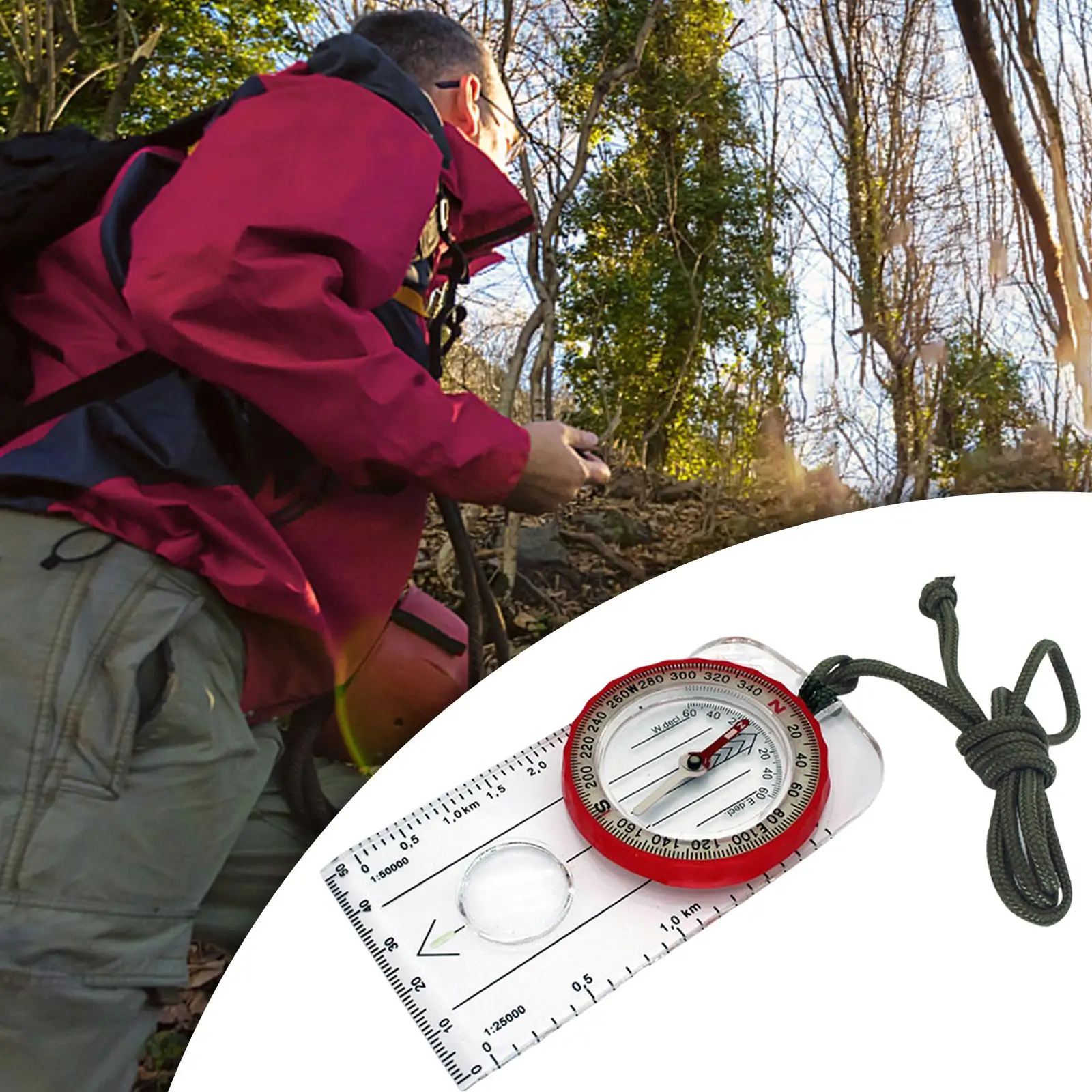 

Orienteering Compass Tool Hiking Compass for Backpacking Hiking Emergency
