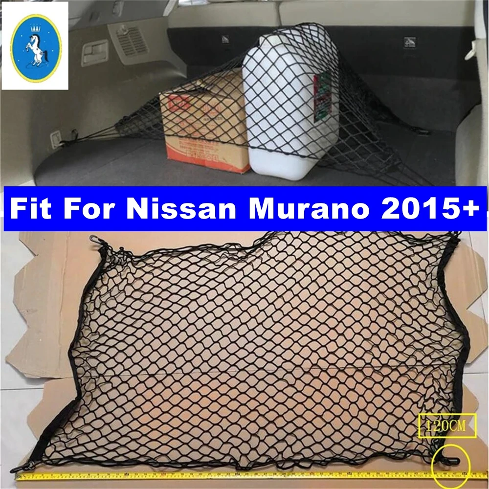 

Car Trunk Rear Storage Cargo Luggage Elastic Mesh Net Holder With 4 Hooks Pocket Fit For Nissan Murano 2015 - 2018 Accessories