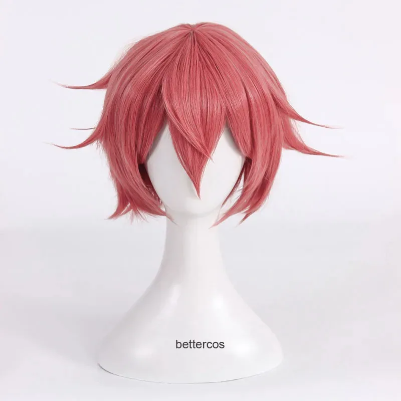 

NewDoki Doki Literature Club Sayori Косплей Парик Короткий Розовый Красный Термостойкий Парик из Синтетических Волос + Кепка Парика + Шпилька с Бантом2025