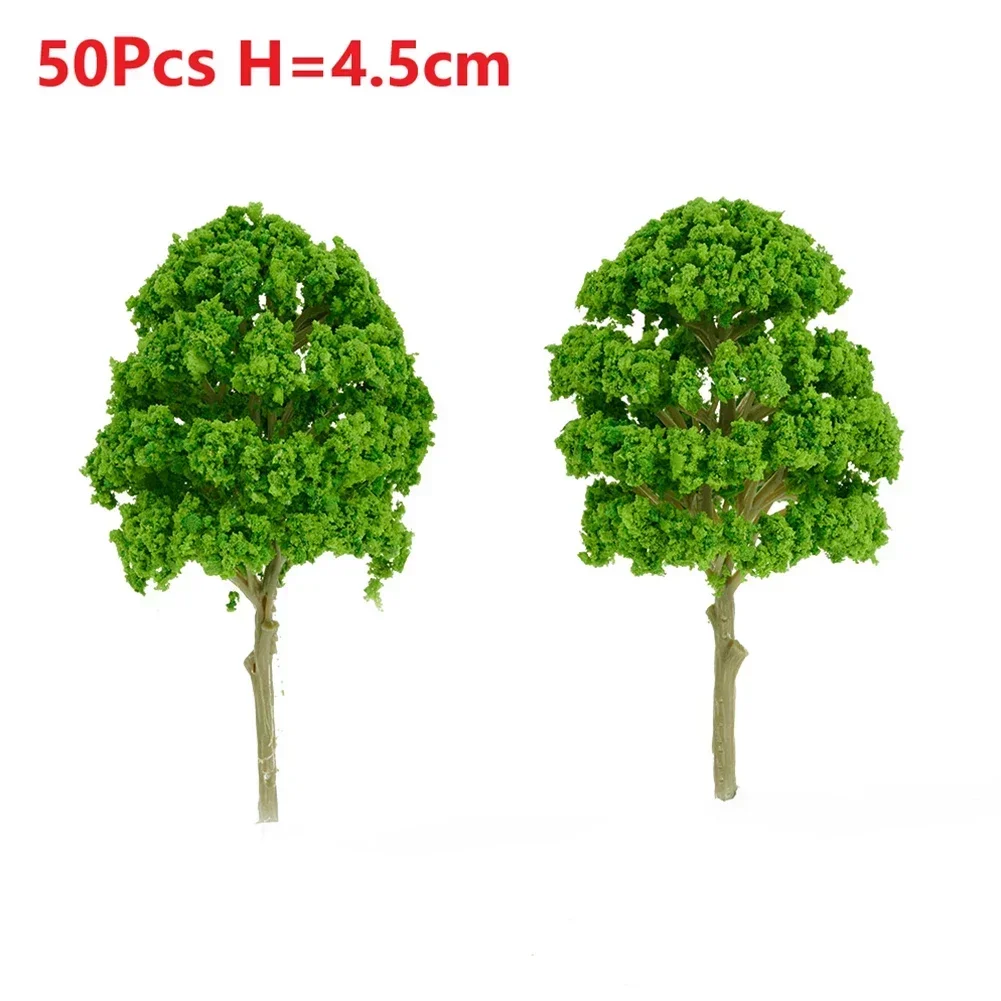 50Pcs Model Tree Plastic Sandtable Model Scenery Tree  Train Railroad  Landscape 45mm Scale Tree DIY HO N Scale Decoration Tree