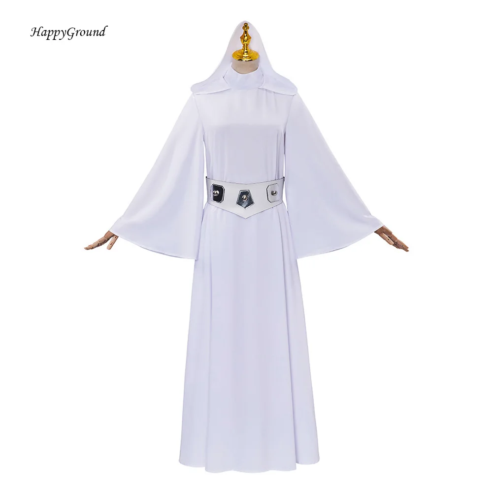 Leia Cosplay Costume Fantasy Princess Dress For Women Girls Disguise Clothing Halloween Carnival Suit