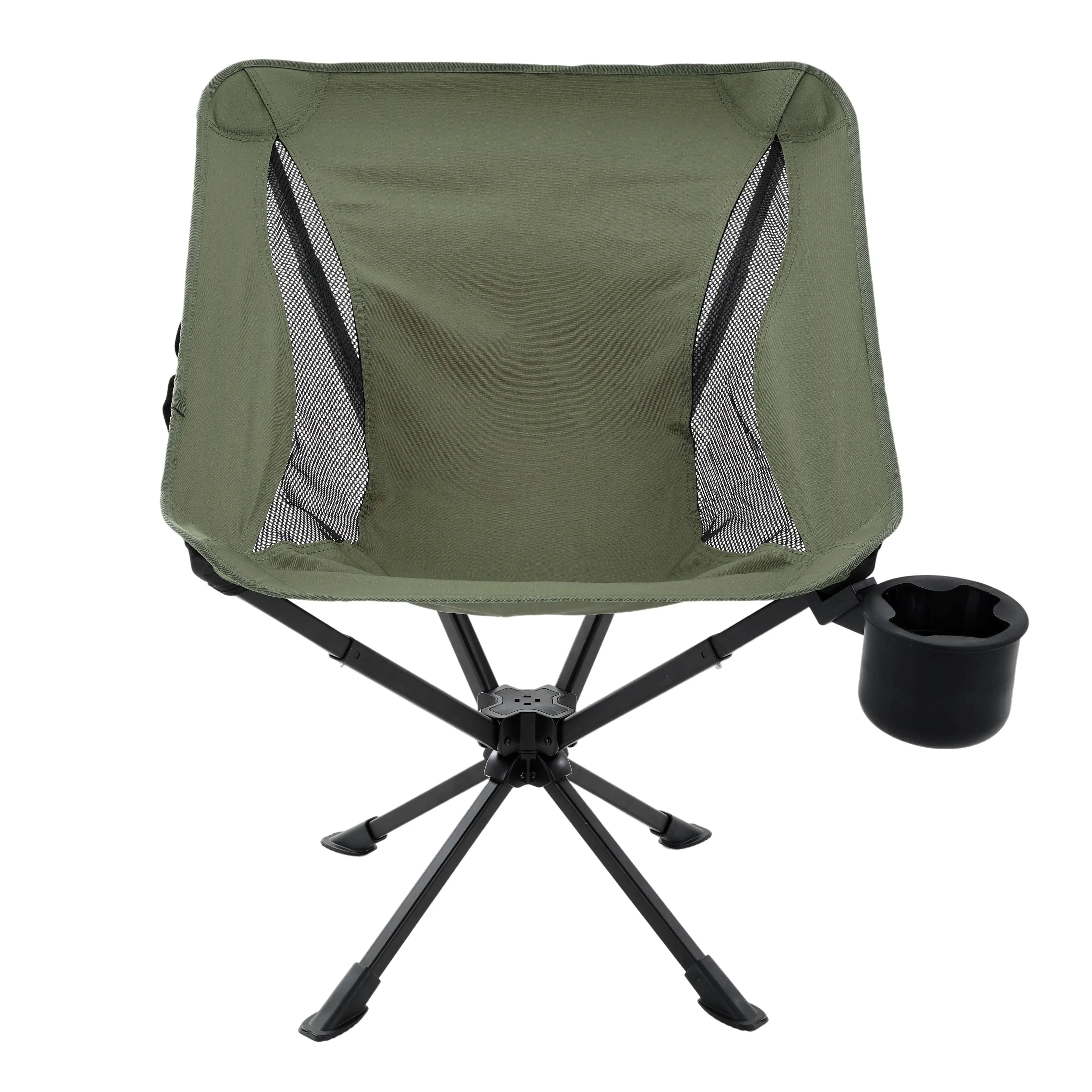 

Modern Design Quick Open Aluminum Moon Chair Convenient Folding Swivel Camping Outdoor Furniture