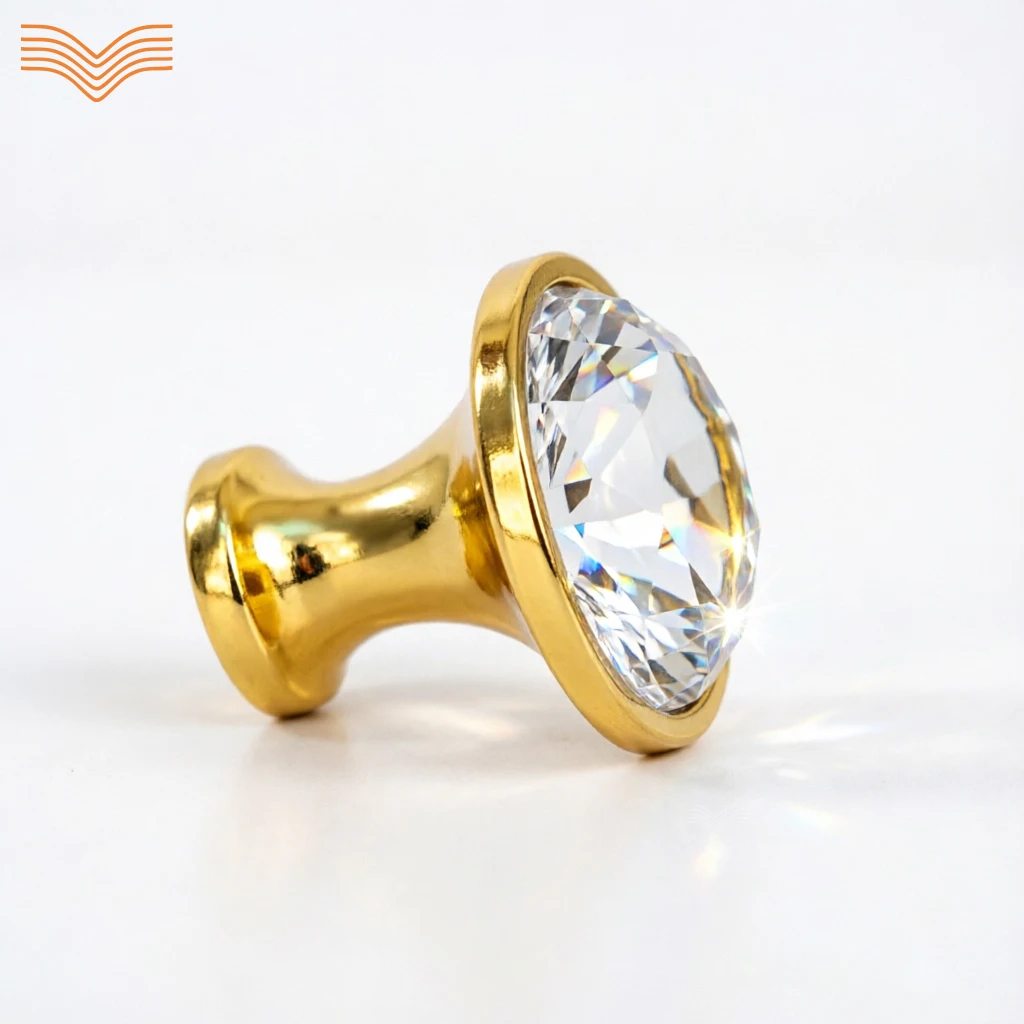 Zinc Alloy Rhinestone Crystal Single Hole Knobs Small Pull Handles for Wardrobe Drawer Cabinet Wine Shoe Storage Furniture