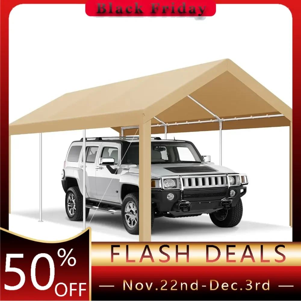 10x20 Heavy Duty Car Canopy Garage 2.0, Carport Car Tent Outdoor Shelter Upgrade Waterproof & UV Protected with Windproof