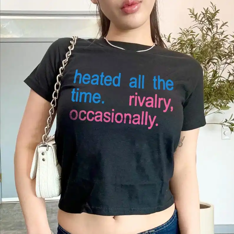 Heated All The Time Rivalry Occasionally Tee Y2K Hockey Romance Enemies To Lover Top, Cute Fandom Tee, Movie Merch, Hockey Shirt