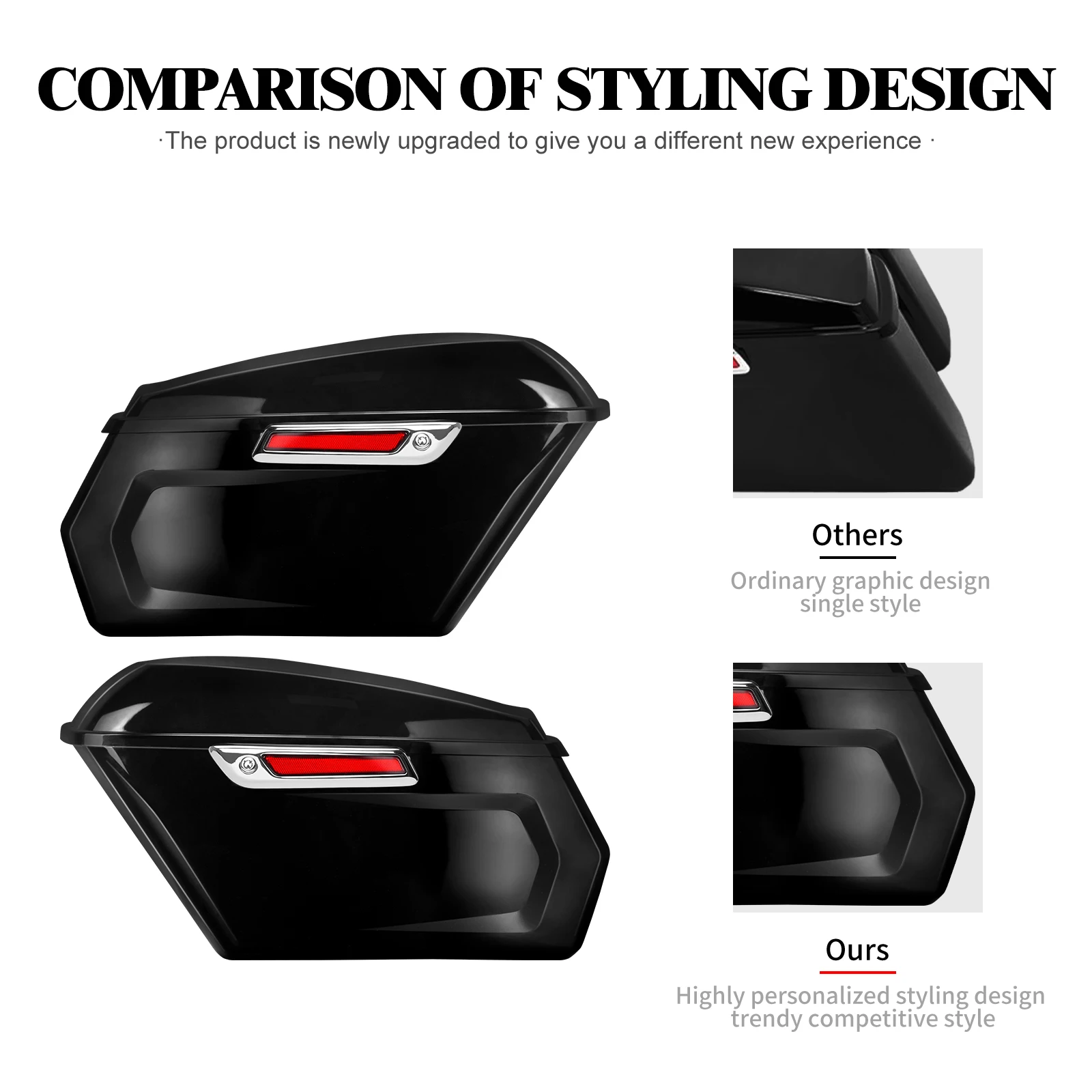 Motorcycle Saddlebags Hard Saddle Bags Side Bag Trunk With Latches For Harley Touring Road King Street Electra Glide 2014-2023