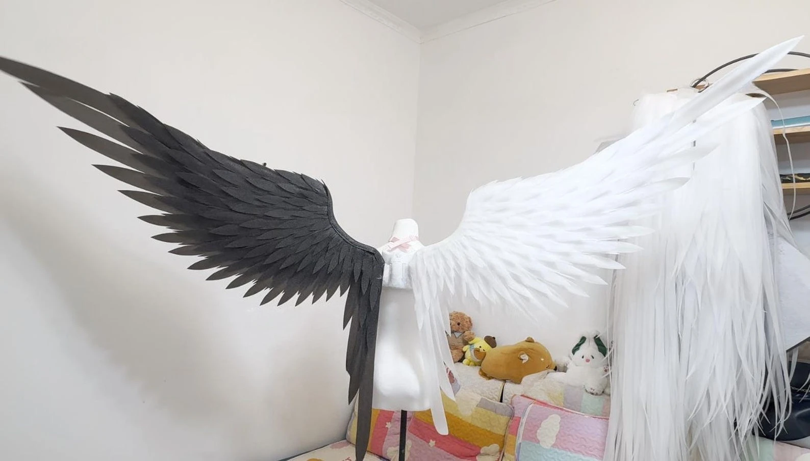 Electric Powered 2-Wing Angel Wings for Cosplay Dark Angel Fantasy Costume Photoshoots Events Celestial Wings Bridal Accessories