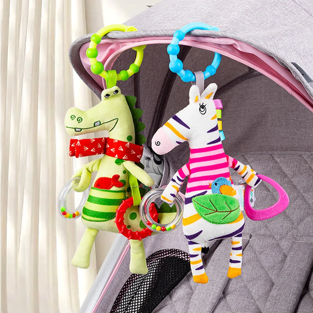 New Soft Giraffe Infant Crib Bed Stroller Baby Rattles For Newborns Car Seat Early Education Development Handle Toys Gifts