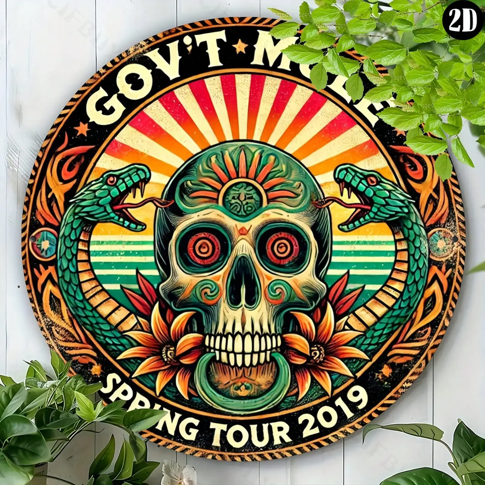 ملصق معدني لفرقة البغل مقاس 8 × 8 بوصة، ديكور منزلي/بار، هدية عيد الميلاد/الهالوين، منحوتة جدارية