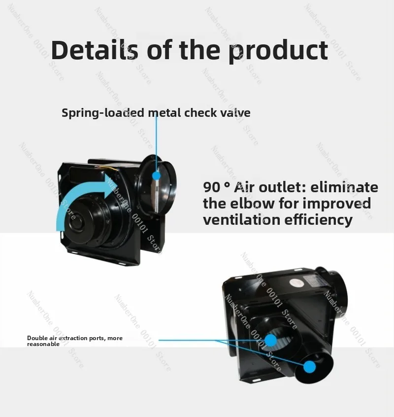 Split Type Duct Ventilation Fan One-to-Two Iron Shell Silent Exhaust Fan