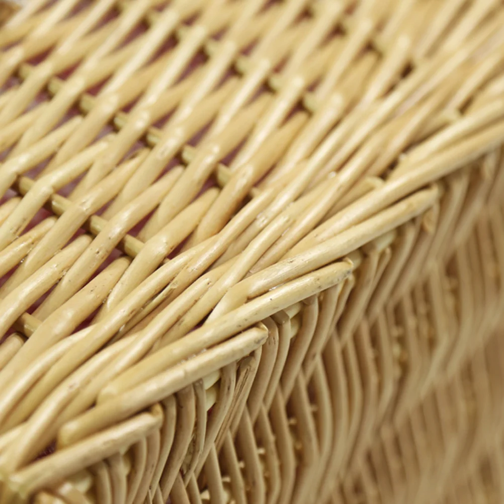 

1Pcs Pastoral Style Basket Red Grid Small Size High Quality Craftsmanship Large Capacity Snack Storage Basket Food Safe